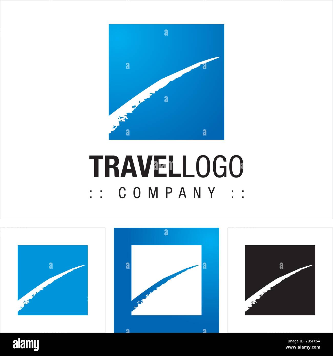 Sky (Plane, Cloud, Trail) Vector Symbol Company (Reisebüro) Logo (Logotyp). Ikonen-Illustration Im Minimalistischen Stil Mit Quadratischem Abstraktem Design. Elegant und Farbe Stock Vektor