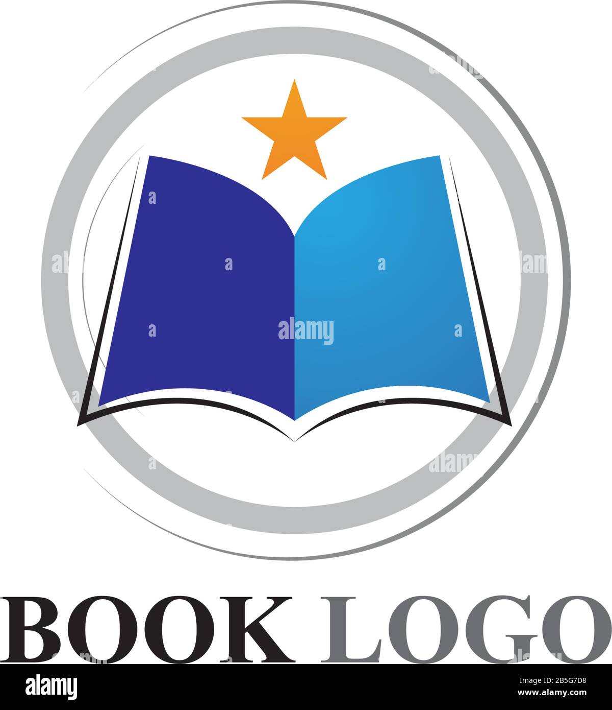 Logo und Symbolvektor für das Lesen von Büchern Stock Vektor