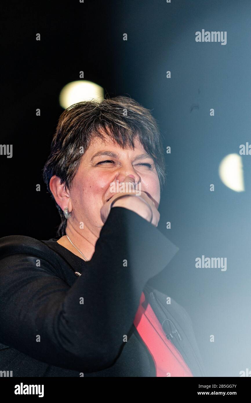 Belfast, Großbritannien 9. Juni 2017 Arlene Foster bei der UK General Election Count in Belfast Stockfoto