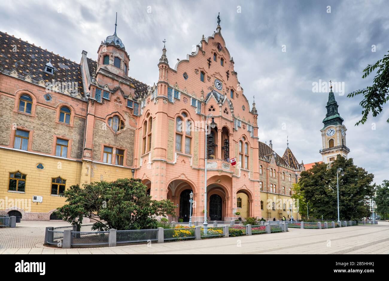 Rathaus im Jugendstil in Kecskemet, südliches Großes ungarisches Tiefland, Kreis Bacs-Kiskun, Ungarn Stockfoto