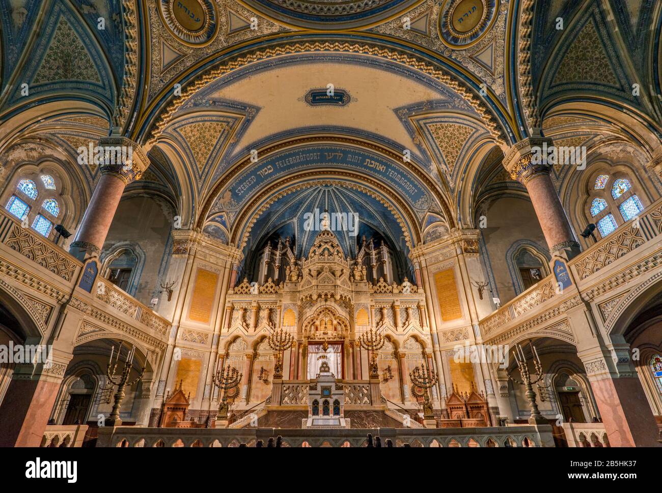 Tabernakel an der neuen Synagoge im Jugendstil in Szeged, südliches Großes ungarisches Tiefland, Kreis Csongrad, Ungarn Stockfoto