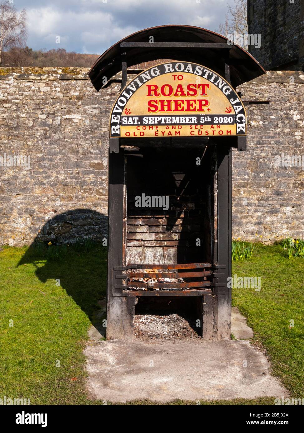 Traditionelle Schafbraten Jack, Eyam jährliche Veranstaltung, Derbyshire Stockfoto