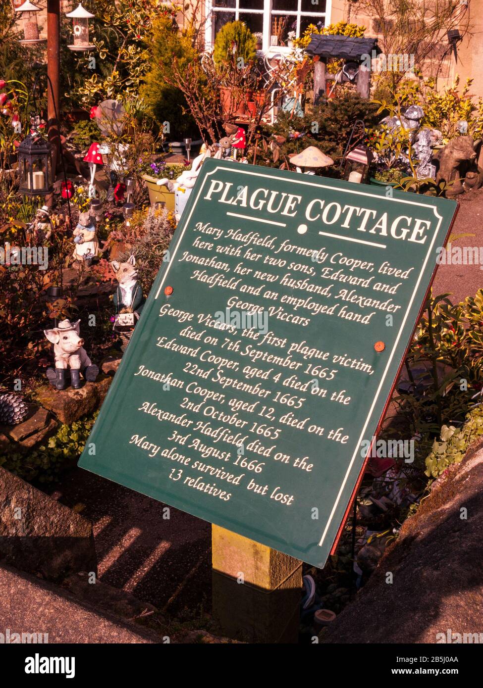 Plague Cottage, The Great Plague, 1665-1666, Eyam, Derbyshire Stockfoto