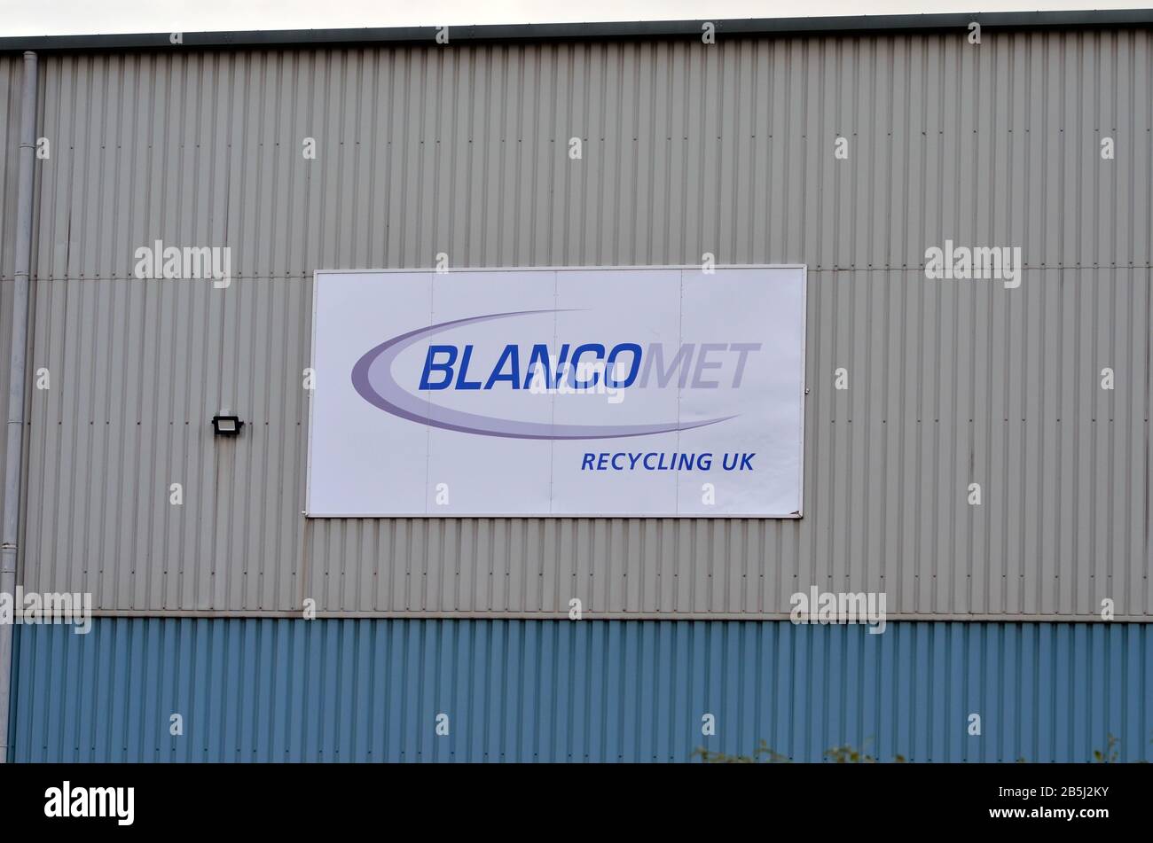 Stone/Großbritannien - 8. März 2020: Firmenlogo von BlancoMET im Opal Business Park in Stone, Staffordshire. Stockfoto