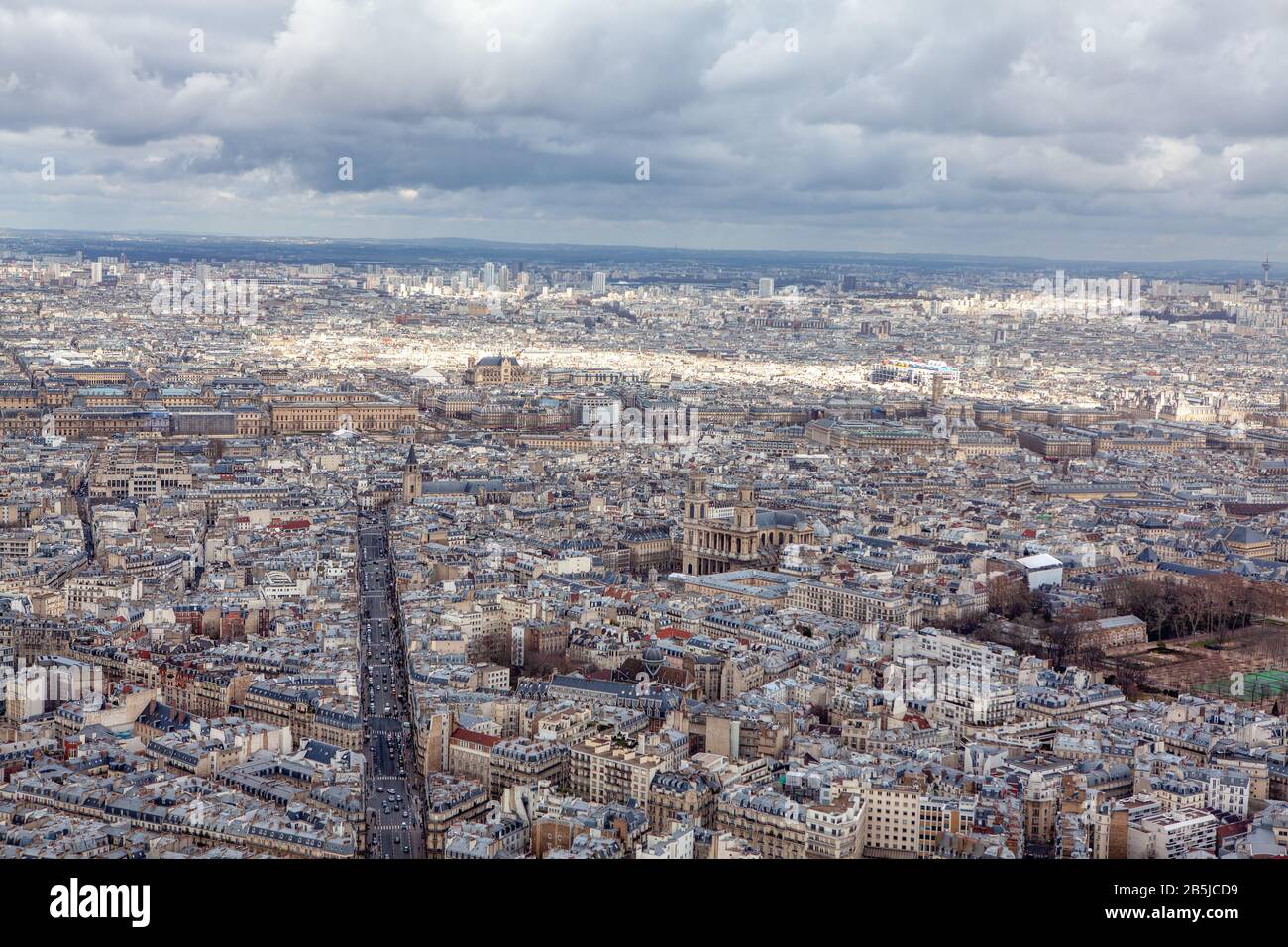 Die Stadt Paris von oben gesehen Stockfoto