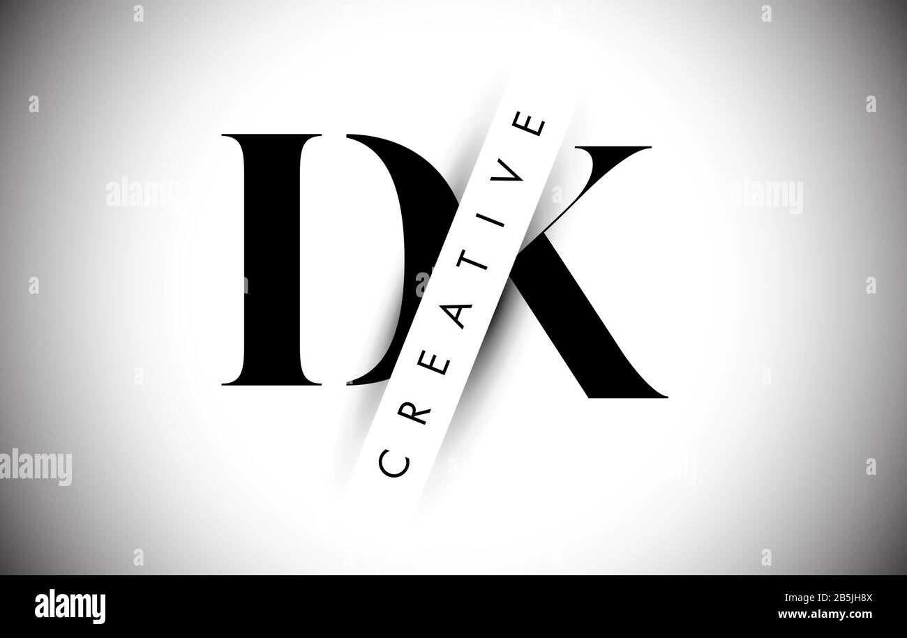 DK D K Letter Logo mit Creative Shadow Cut und überlagertem Text Vector Illustration Design. Stock Vektor