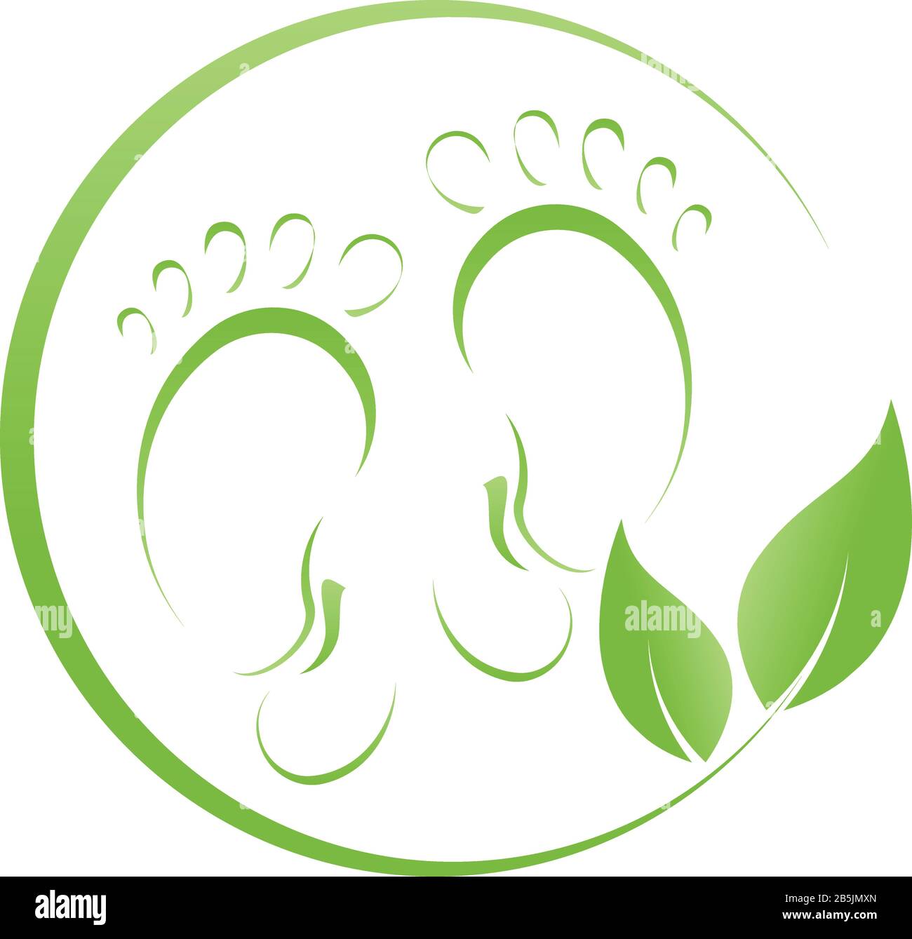 Füße, Blätter, Fußpflege, Physiotherapie, Ergotherapie, Logo Stock Vektor