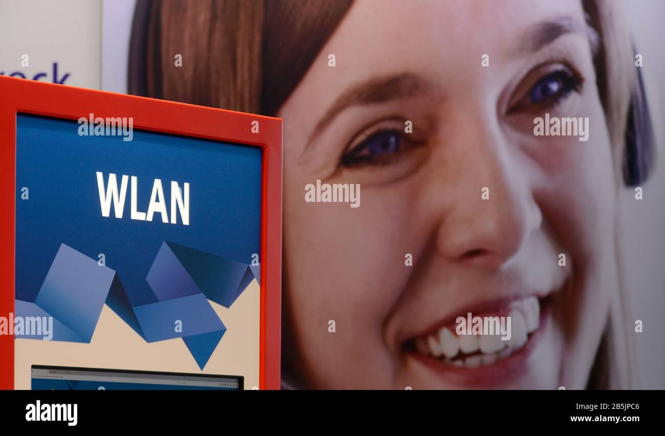 AVM, Messestand, Cebit, Hannover, Niedersachsen, Deutschland Stockfoto