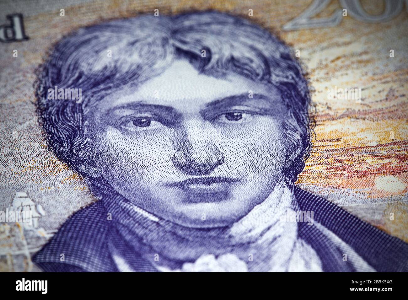 Die 2020 Polymer £20 Pfund Note von der Bank of England mit dem Künstler JMW Turner Stockfoto