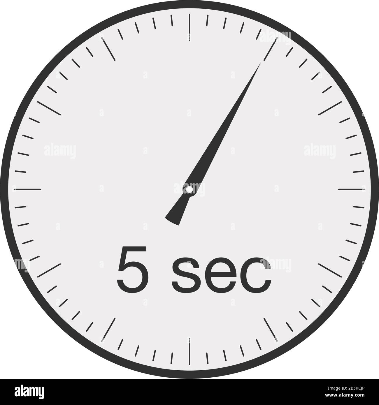 Einfacher 5-Sekunden- oder 5-Minuten-Timer. Darstellung des Stock-Vektors auf weißem Hintergrund isoliert. Stock Vektor