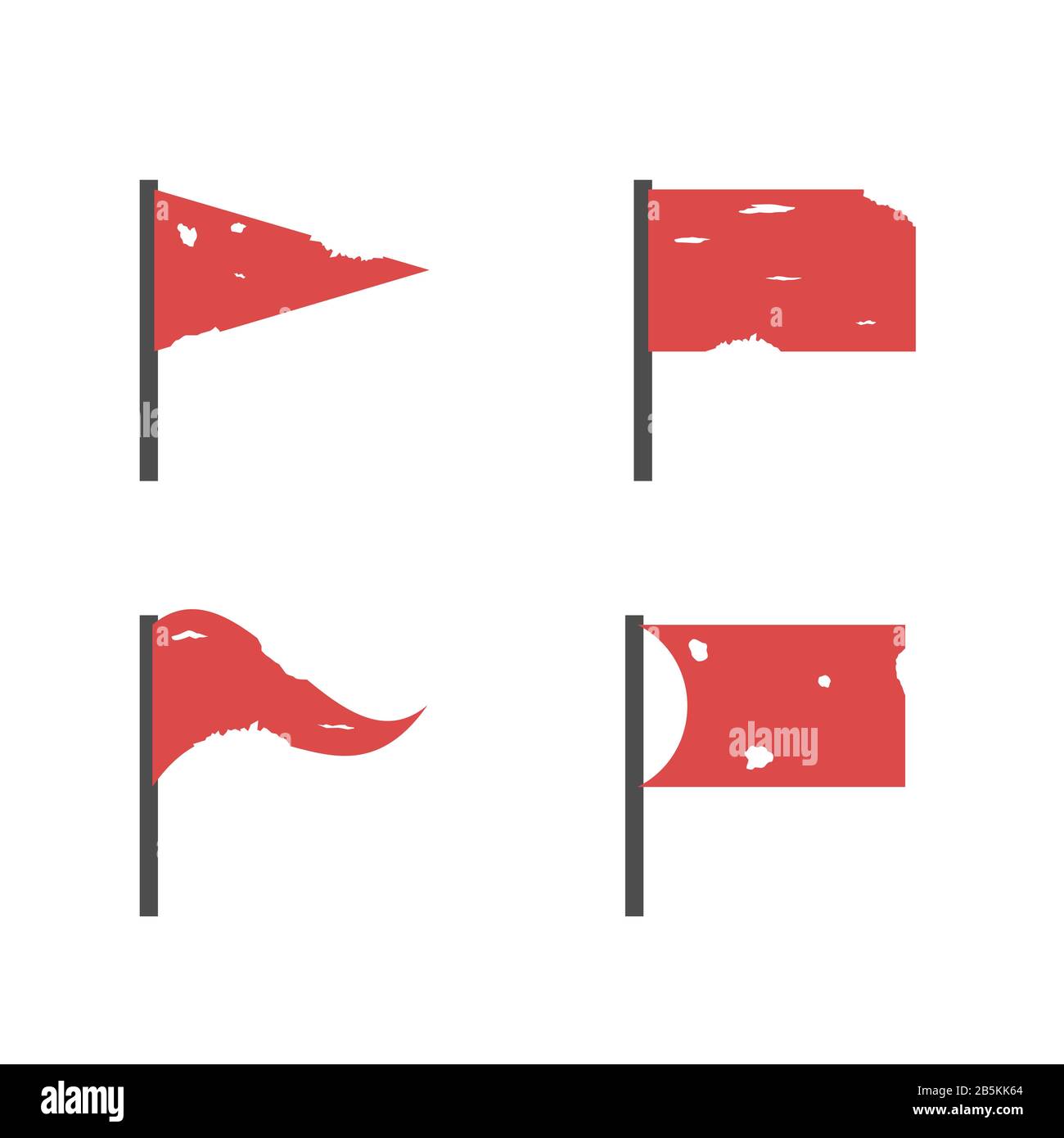 Rote Fahne mit Löchern Stock Vektor