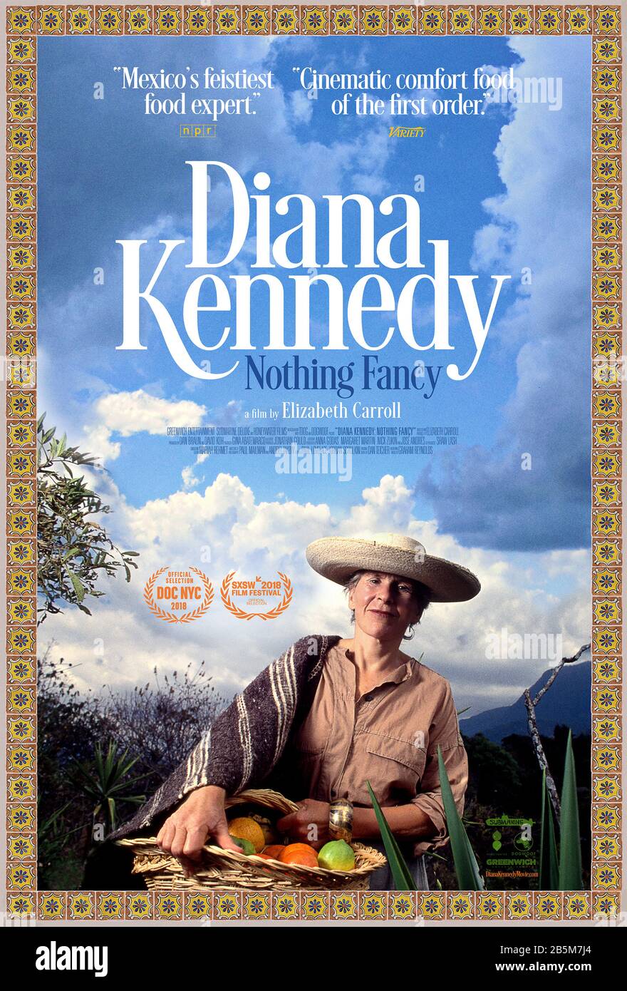 Diana Kennedy: Nothing Fancy (2019) unter der Regie von Elizabeth Carroll und mit José Andrés, Gabriela Camara und Diana Kennedy in den Hauptrollen. Dokumentation über den 92-jährigen britischen Koch und Autor zahlreicher Bücher über mexikanische Küche, in denen sie über ihr Leben und ihre karitative Arbeit nachdenkt. Stockfoto