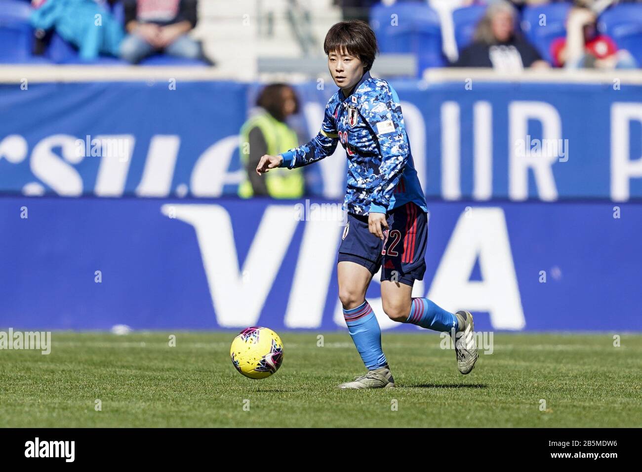 Harrison, Vereinigte Staaten Von Amerika. März 2020. HARRISON. USA. März 08: Der japanische Verteidiger Mayo Doko während des SheBelieves Cup Women's International Freundschaftsspiel zwischen Japan Women und England Women im Red Bull Arena 2020 in Harrison, NJ, USA. ***keine kommerzielle Nutzung*** (Foto von Daniela Porcelli/SPP) Credit: SPP Sport Press Photo. /Alamy Live News Stockfoto