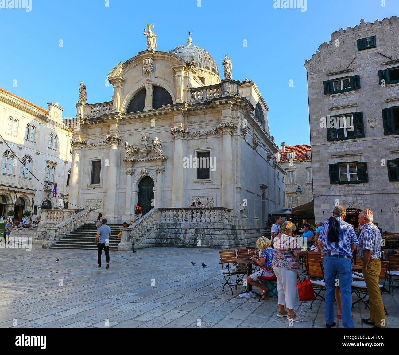 Die façade des Barock der Kirche St. Blaise, der Altstadt, Dubrovnik, Kroatien Stockfoto