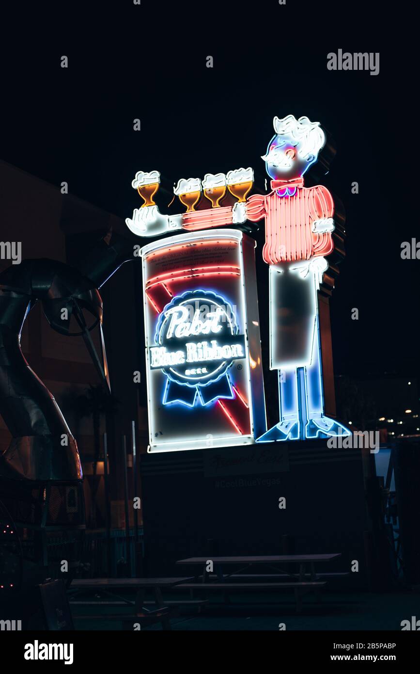 Las Vegas, USA - Januar 2019 Blick Auf Bellagio Hotelbrunnen und Las Vegas Strip Stockfoto
