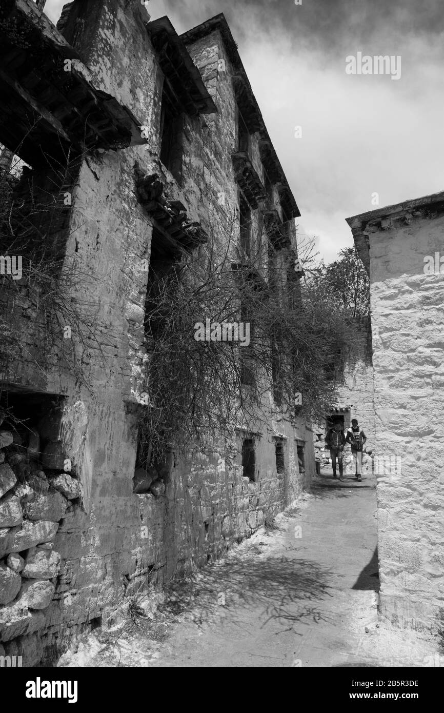 Die Straßen des Klosters Drepung, Lhasa, Tibet Stockfoto