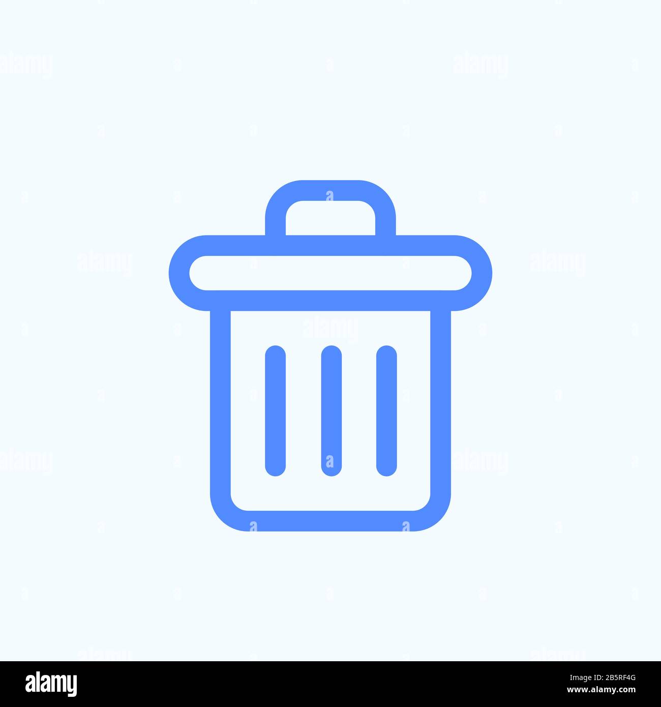 Umreißen Sie das Papierkorbsymbol für das Website-Design. Abgerundetes und dünnes Design mit Vektorsymbols. Stock Vektor