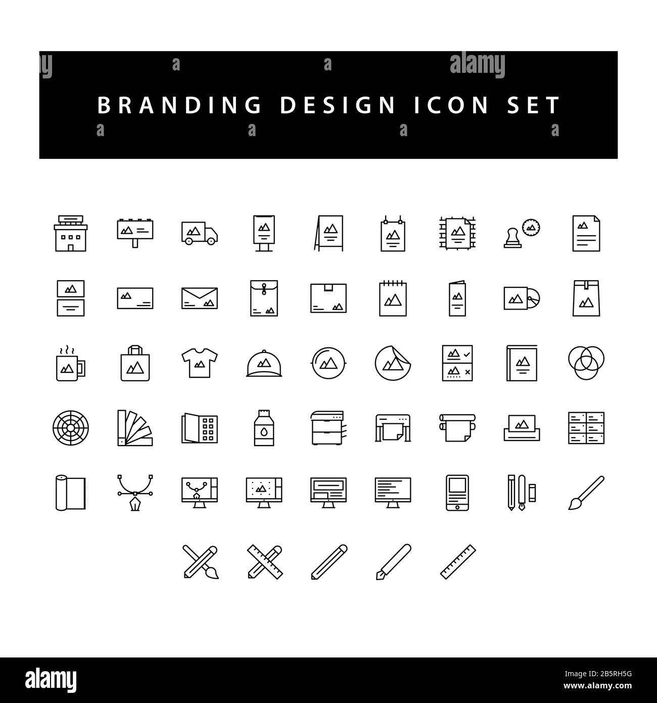 Symbol für Branding und Design mit schwarzem Umriss. Stock Vektor