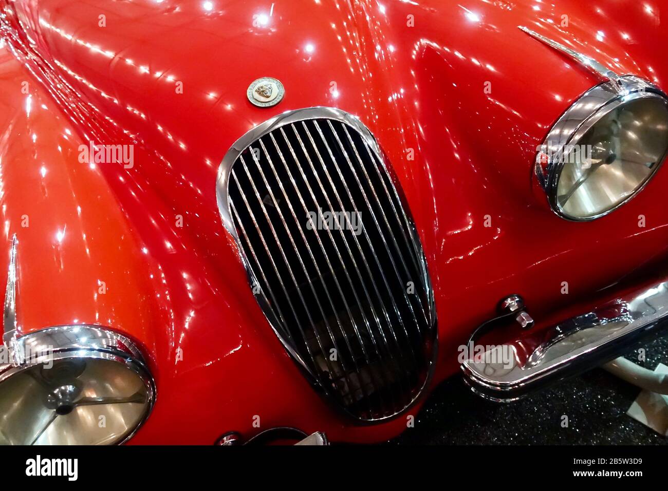 Detailgetreue Fotos eines restaurierten Oldtimer-Fahrzeugs. Stockfoto