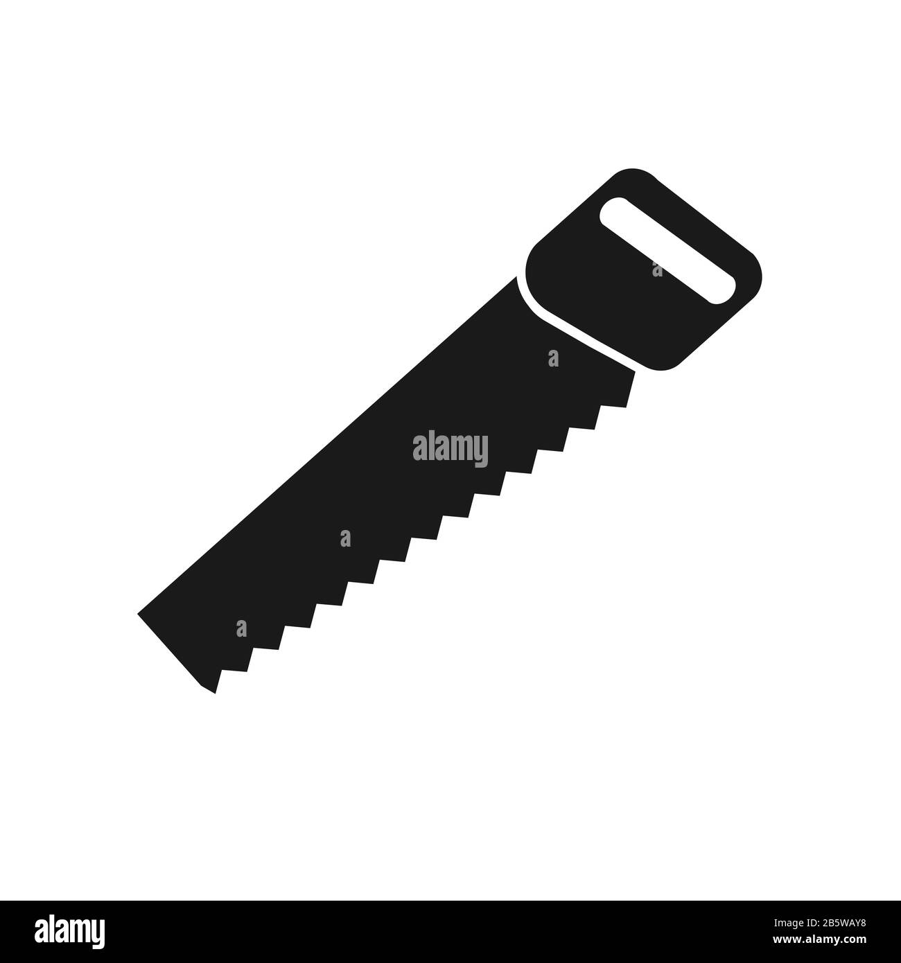 Symbol für die Bügelsäge. Handwerkzeuge. Einfaches flaches Design, gefüllte Silhouette. Stock Vektor