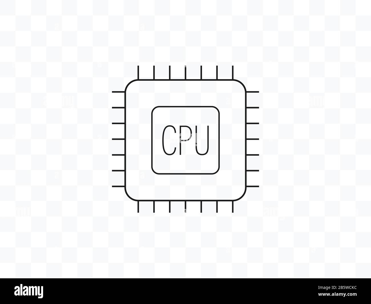 CPU, Prozessorsymbol. Vektorgrafiken, flaches Design. Stock Vektor