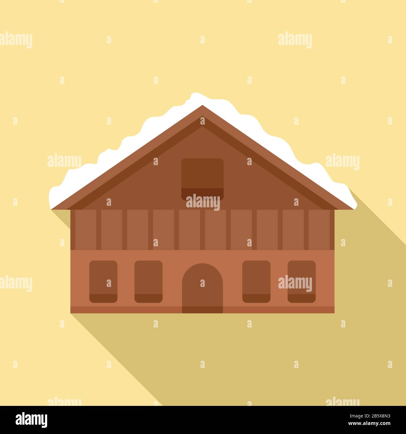 Symbol für die Schweizer Bergkabana. Flache Abbildung des schweizer Vektor-Symbols für das Webdesign Stock Vektor