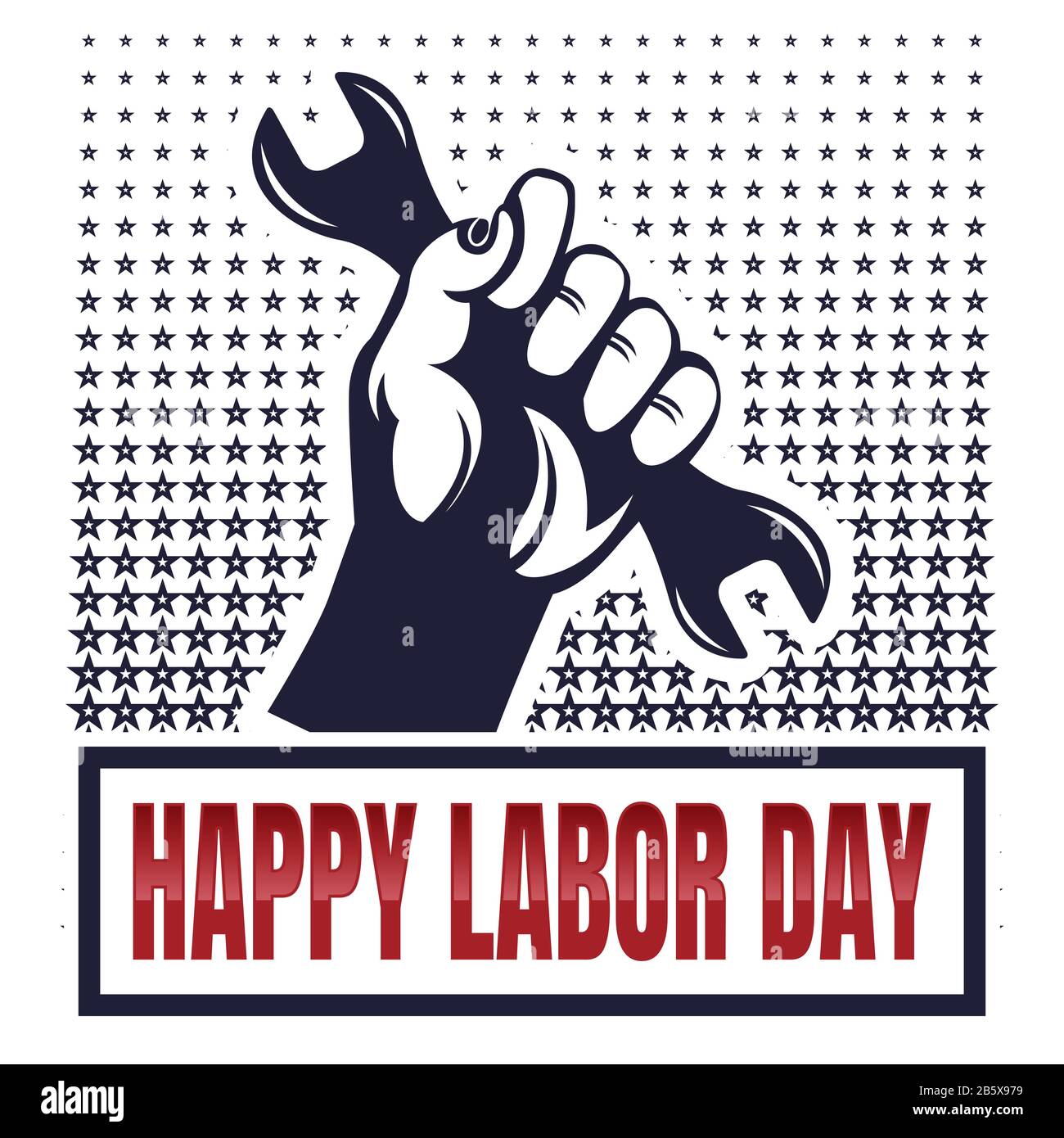 Happy Labor Day Banner. Mai. Designvorlage. Vektorgrafiken Stock Vektor