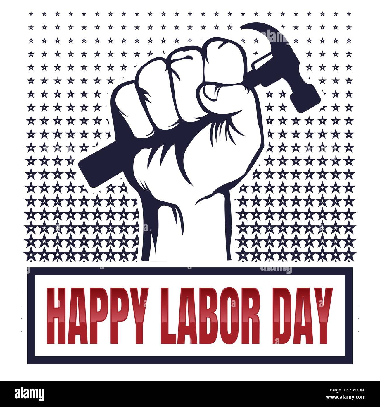 Happy Labor Day Banner. Mai. Designvorlage. Vektorgrafiken Stock Vektor