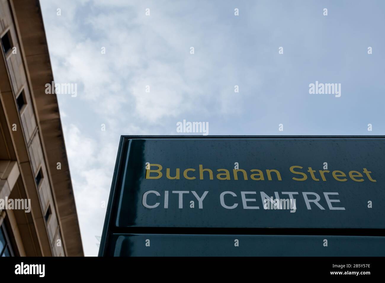 Schild Buchanan Street, Glasgower Stadtzentrum, Schottland Stockfoto