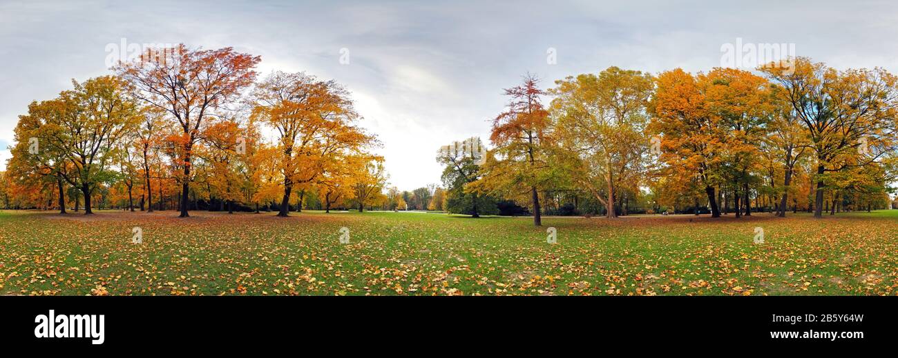 360 Grad Waldfallpanorama Stockfoto