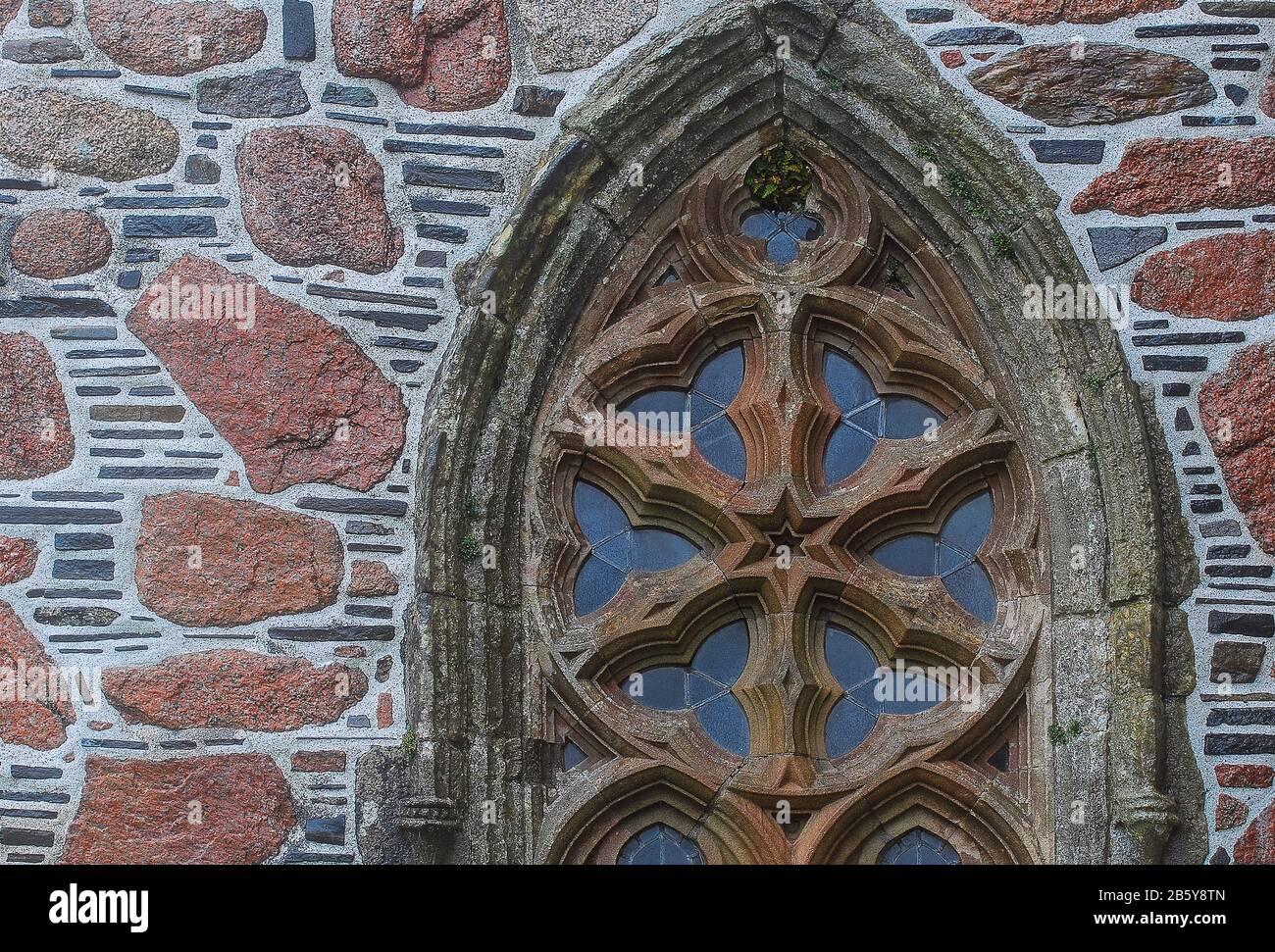 Großbritannien - Schottland - Iona Island - Iona Abbey. Detail des Fensters Stockfoto