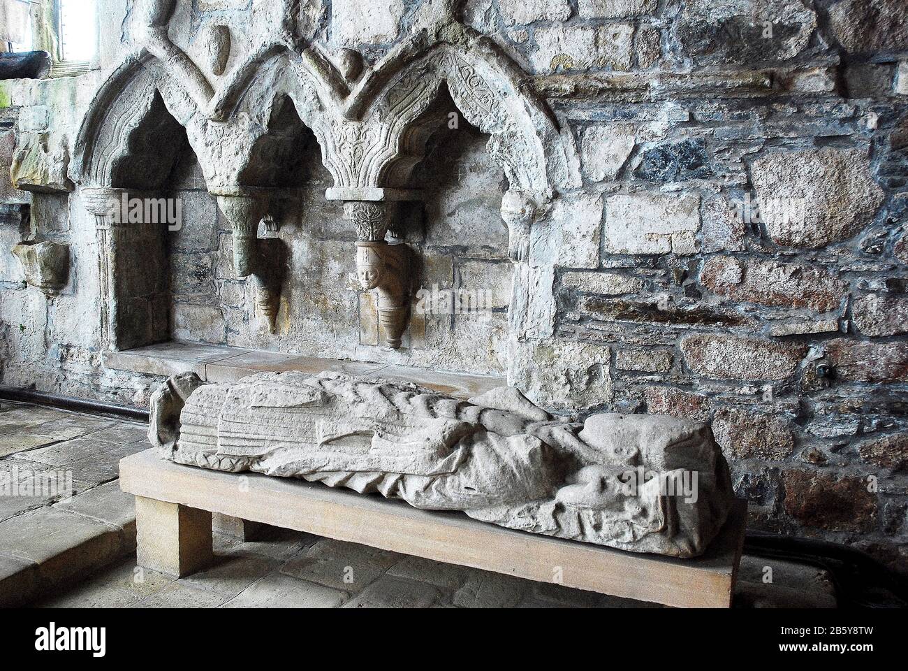 Großbritannien Schottland Iona Island Iona Abbey - Grabstein Stockfoto