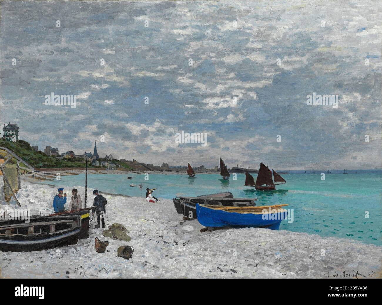 La Plage de Sainte-Adresse Der Strand in Sainte-Adresse von Claude Monet 1840-1926 Französisch Stockfoto
