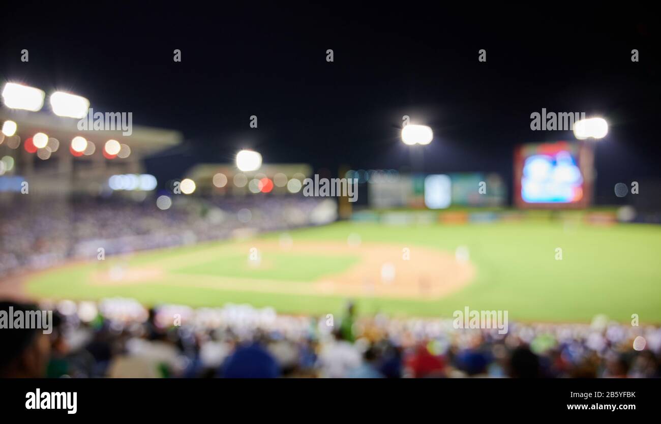 Hintergrund des Baseball-Sportspiels. Baseball Blurred Field Theme Stockfoto