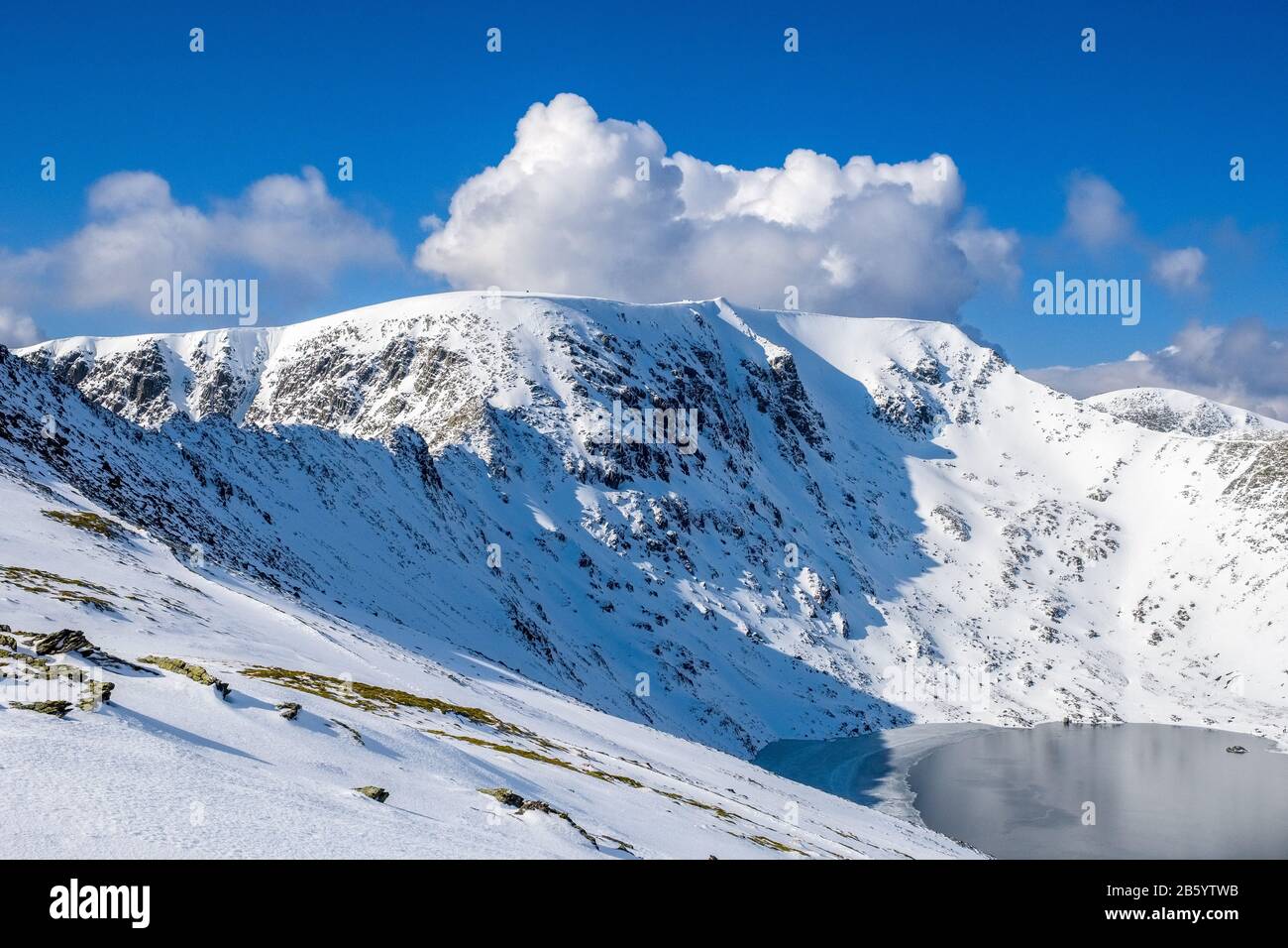 Helvellyn im Winter, Lake District National Park, Cumbria, Großbritannien Stockfoto