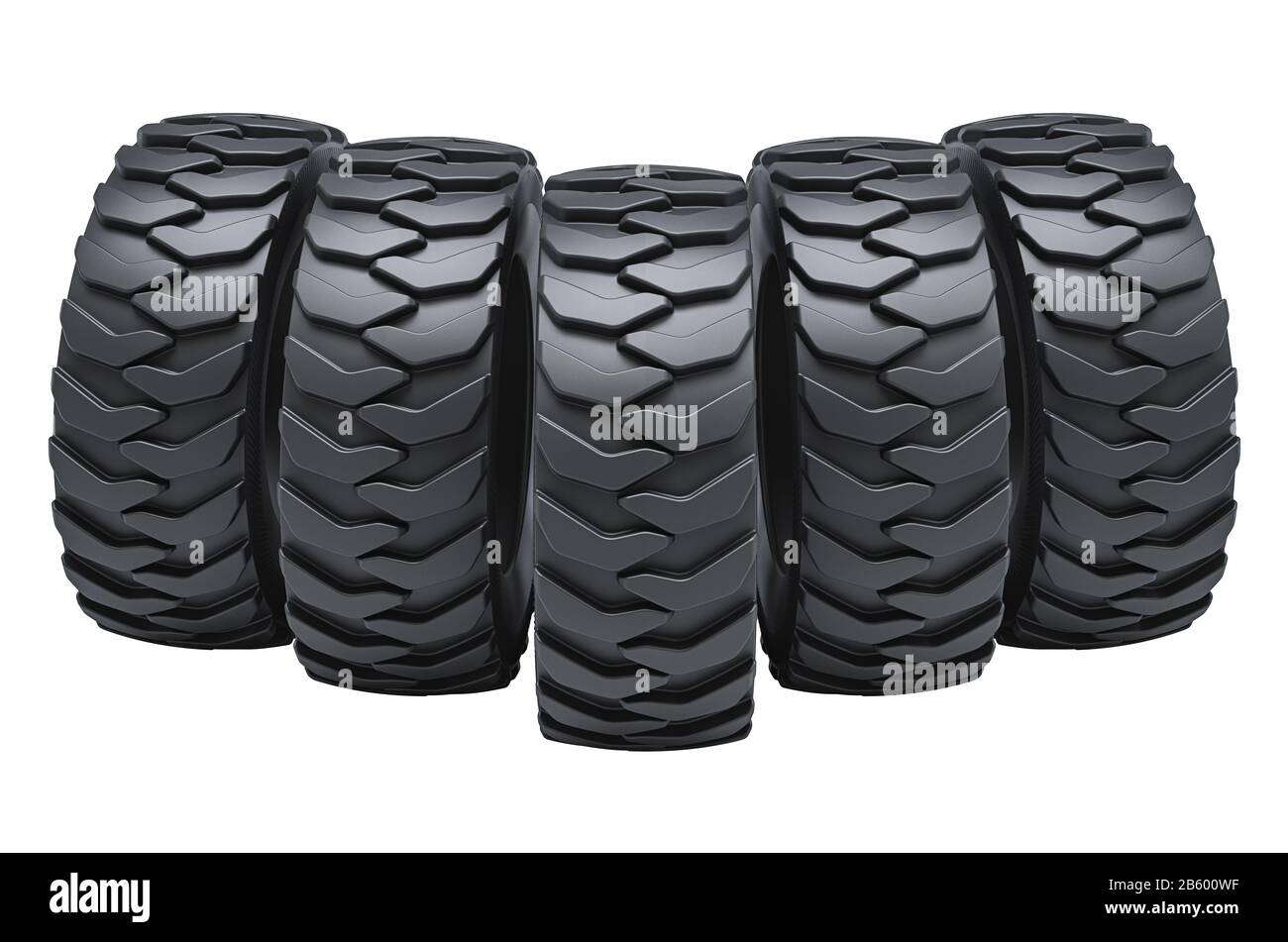 Feste Gabelstaplerreifen oder Lkw-Reifen. 3D-Rendering isoliert auf weißem Hintergrund Stockfoto