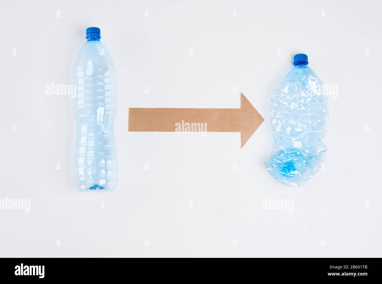 Zwei Kunststoffflaschen zum Recycling Stockfoto