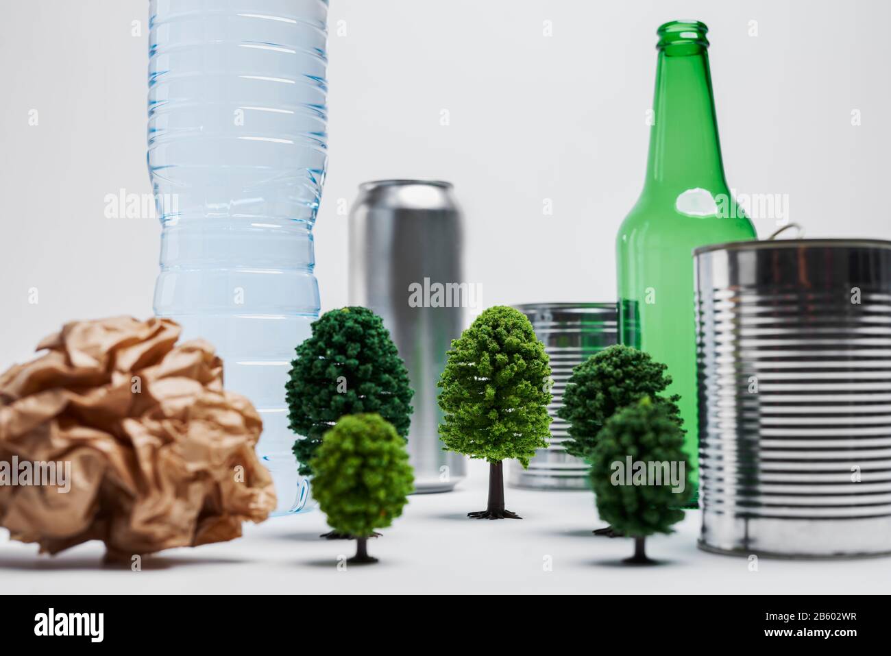 Kreatives Konzept für das Recycling von Müll Stockfoto