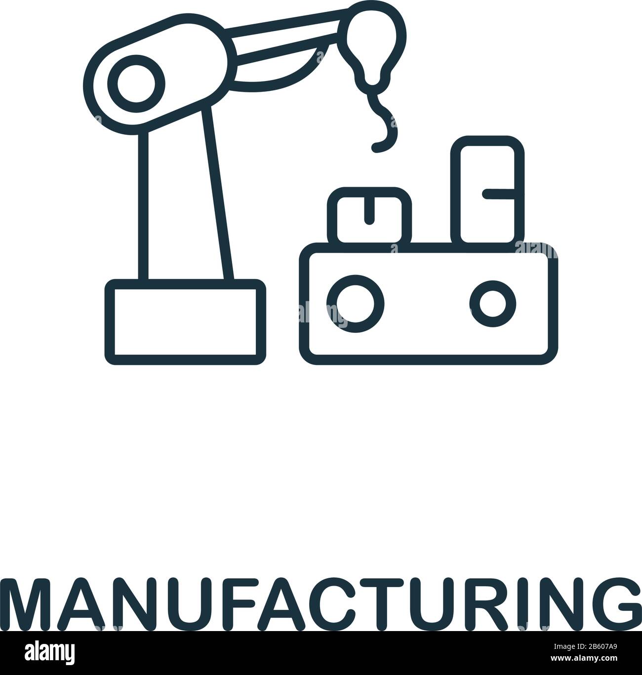 Herstellungssymbol aus der Industrie 4.0-Kollektion. Symbol für einfache Linienelemente für Vorlagen, Webdesign und Infografiken Stock Vektor