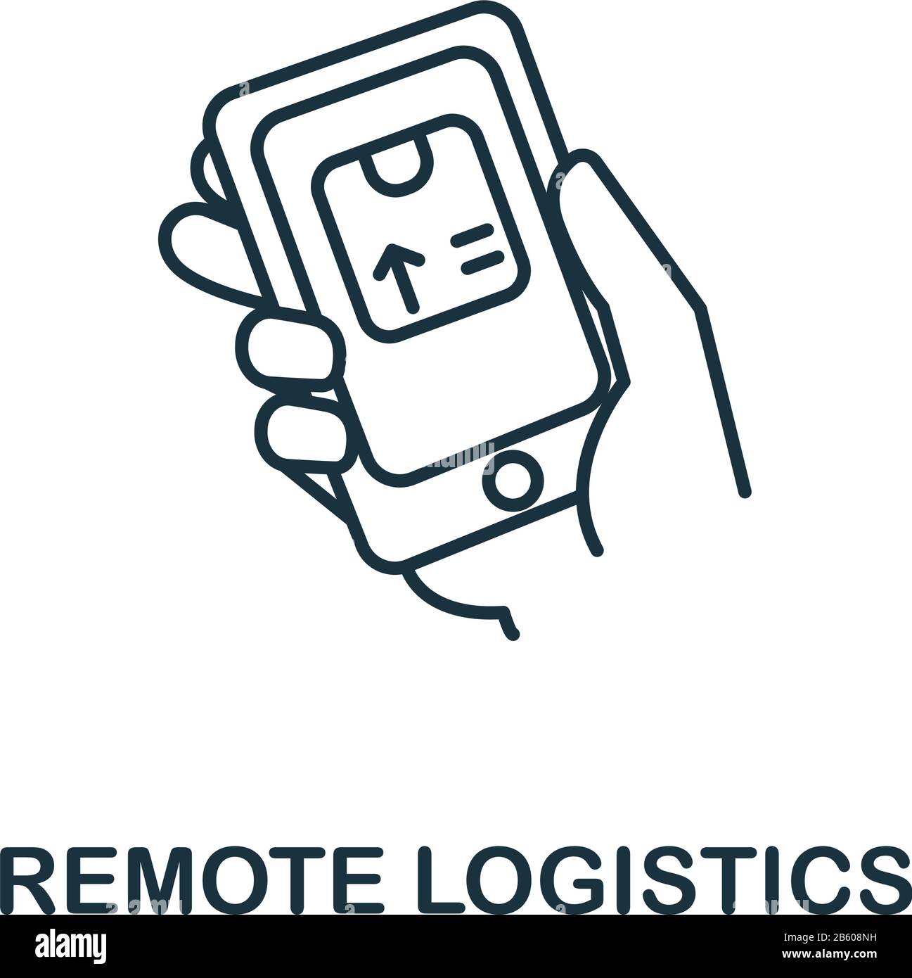 Symbol für Remote-Logistik aus der Sammlung von Industry 4.0. Einfaches Linienelement Remote Logistics Symbol für Vorlagen, Webdesign und Infografiken Stock Vektor