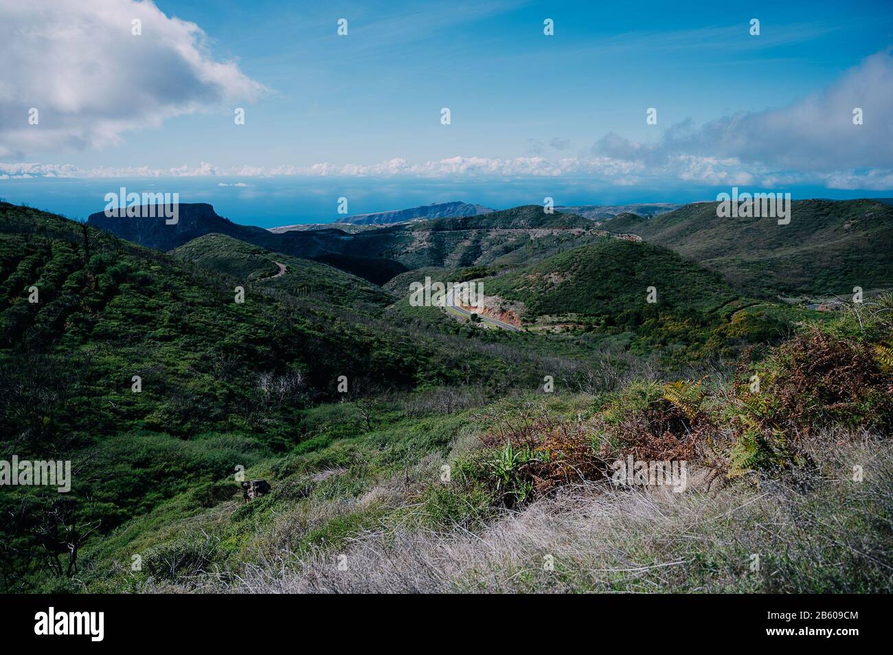 Blick auf El Hierro von La Gomera Stockfoto