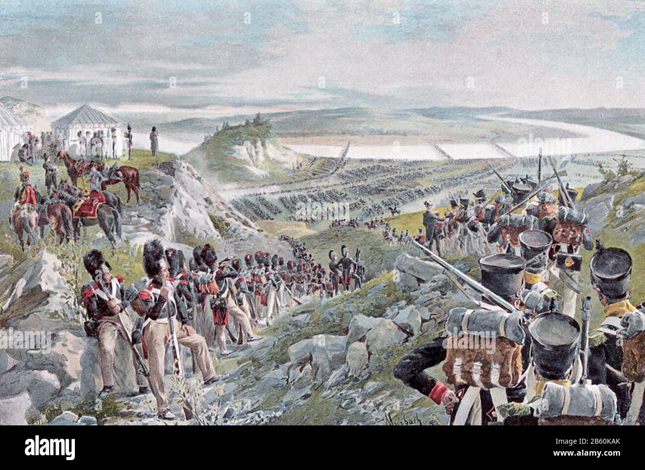 Napoleon DRINGT DURCH den Fluss Neman am 24. Juni 1812 IN RUSSLAND EIN Stockfoto