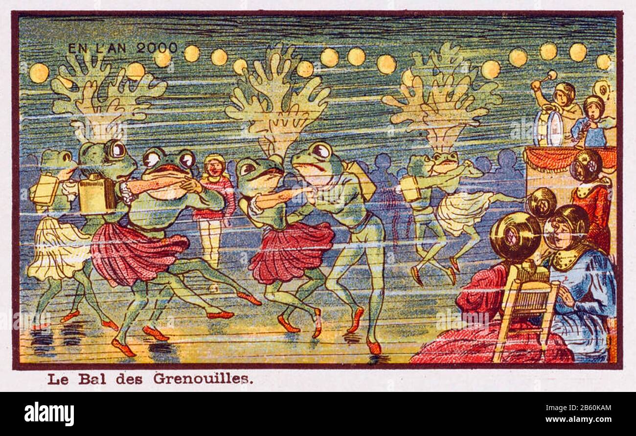 Frog BALL Eine Serie französischer Illustrationen aus dem späten 19. Jahrhundert, die das Leben im Jahr 2000 prognostizieren Stockfoto
