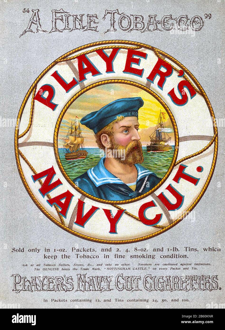 Spieler'S NAVY SCHNITT Anzeige um 1890 Stockfoto