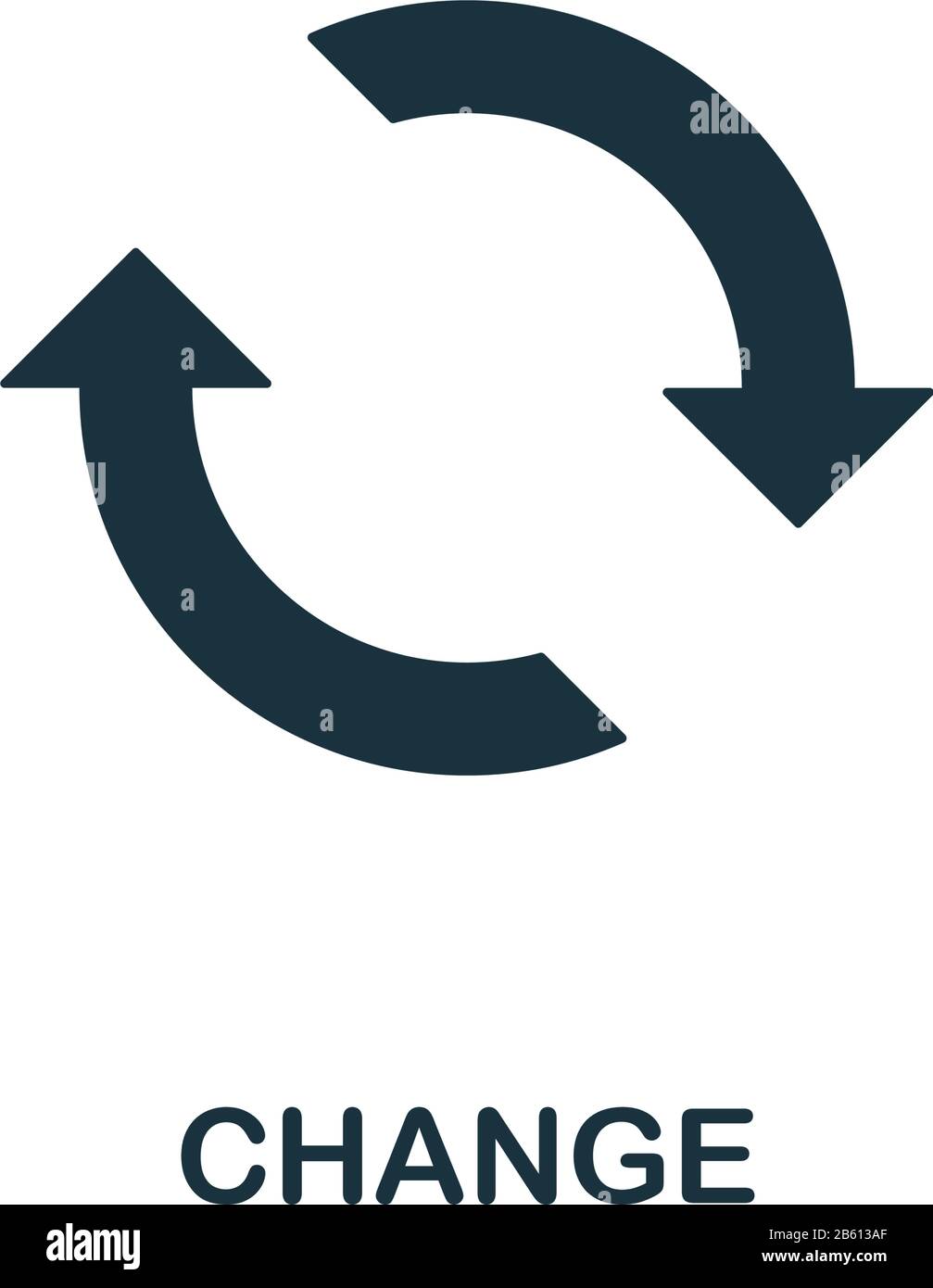 Symbol ändern. Einfaches Element aus der Sammlung digitaler Unterbrechungen. Gefülltes Änderungssymbol für Vorlagen, Infografiken und mehr Stock Vektor