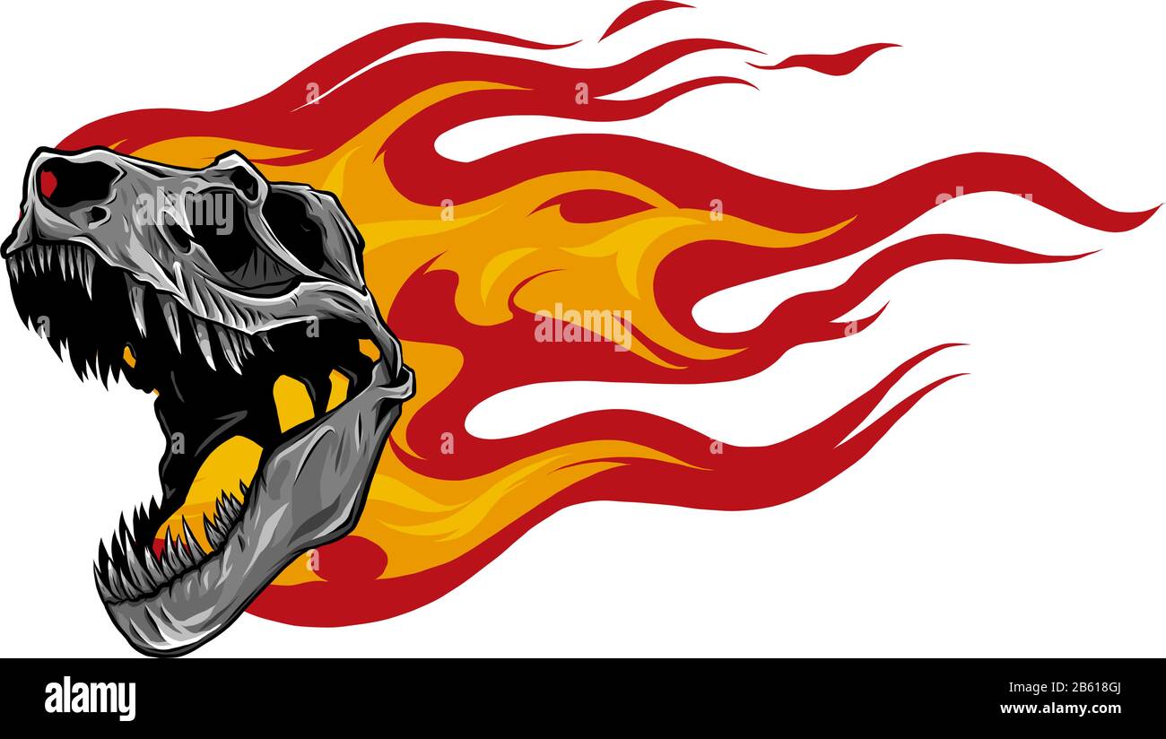 Dinosaurier-Schädel. Zeichnung Des T-Rex Skull Vektors Stock Vektor