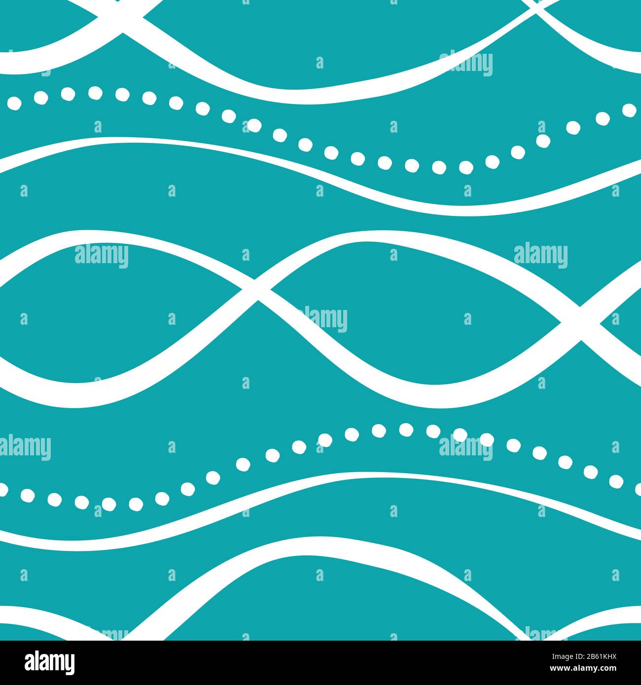 Wellenlinie nahtloser Vektor-Muster Hintergrund. Verdrehte gestreifte lineare, unregelmäßige horizontale Ozeanwellen Hintergrund. Abbildung: Verwinkelte Kurven. Alles in allem Stock Vektor