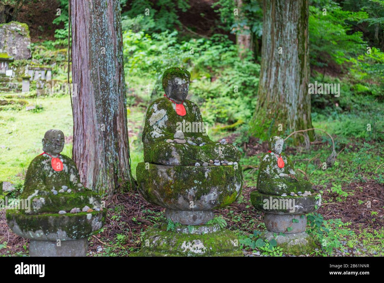Japan, Honshu, Präfektur Tochigi, Nikko, Unesco-Stätte, Kitano-Schrein-Jizo-Statuen Stockfoto