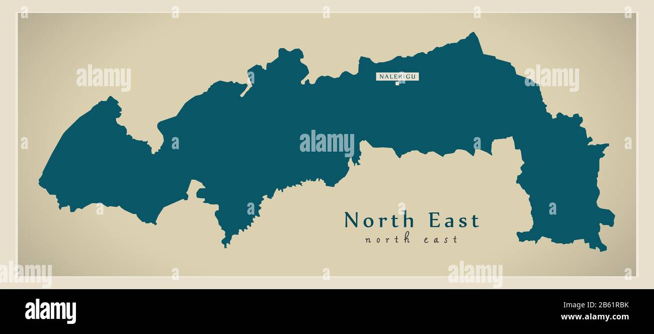 Moderne Karte - North East Region Karte von Ghana GH Stock Vektor