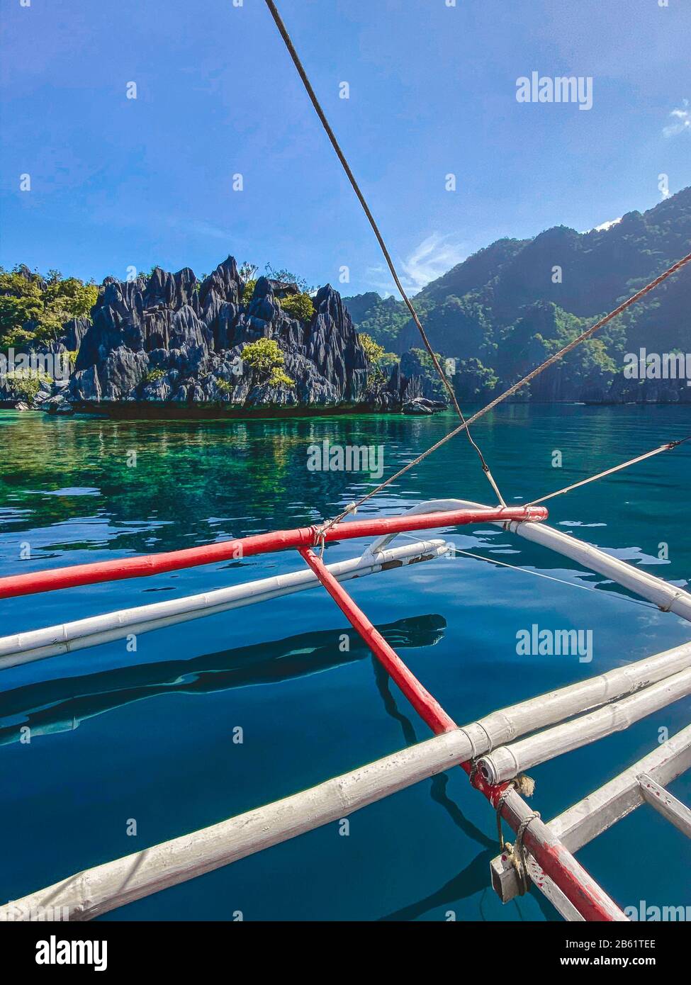 Paraw-Boot auf der Insel Coron in Palawan, Philippinen Stockfoto